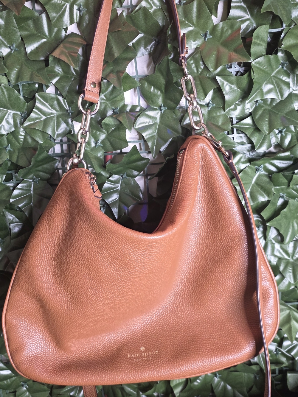 Kate Spade Pebbled Leather Hobo Bag in Brown